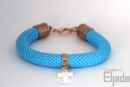 Productafbeelding Armband koord met kruis Noa blauw